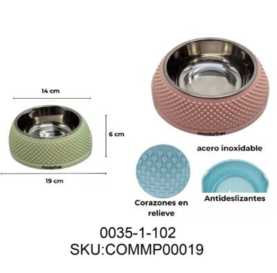 COMEDERO C/BOWL ACERO 0035-1 COMMP00019-102